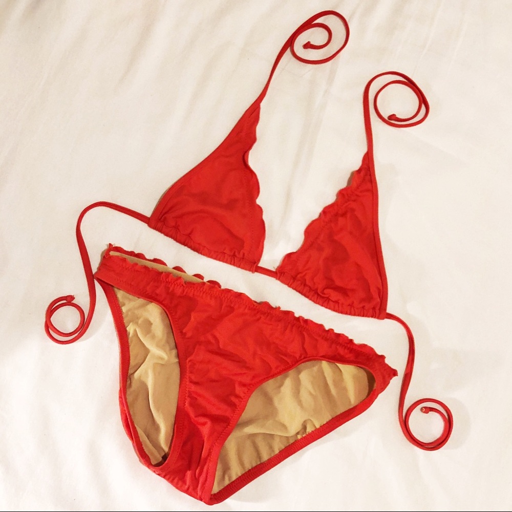 donated! 🚫✨ J. Crew ruffled string bikini